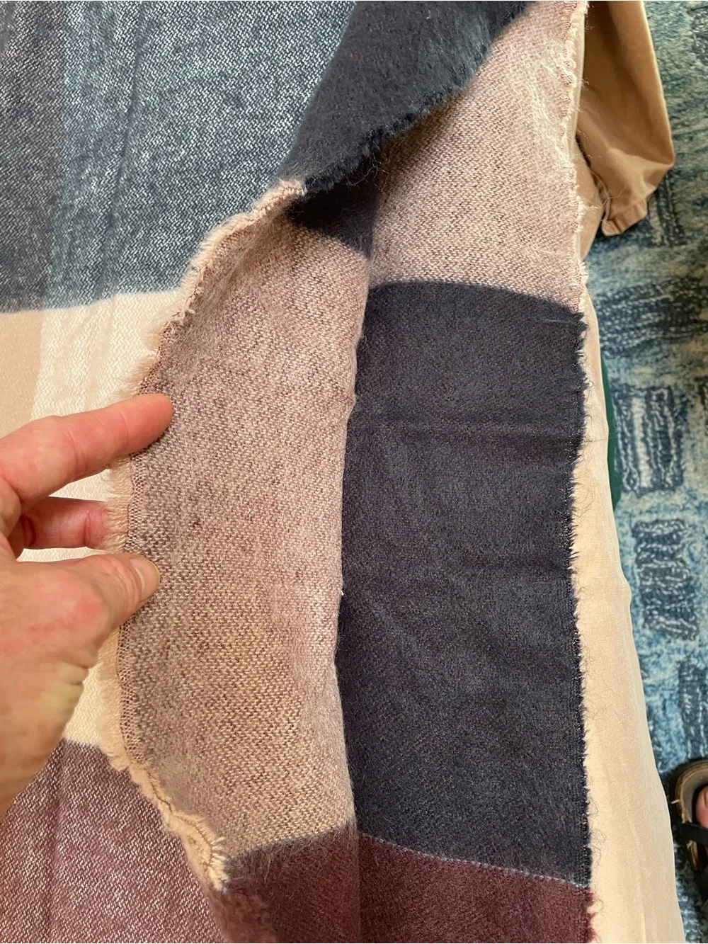 Universal Thread Colorblock Throw in Blush, Mauve & Charcoal